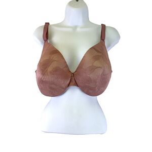 Cacique Invisible Lace Backsmoother Lightly Lined Balconette Bra Pink Size 40 DD